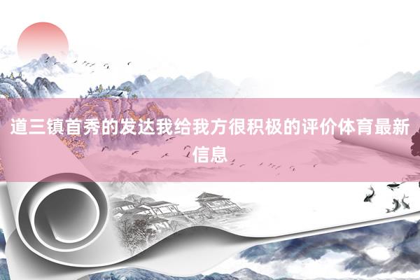 道三镇首秀的发达我给我方很积极的评价体育最新信息