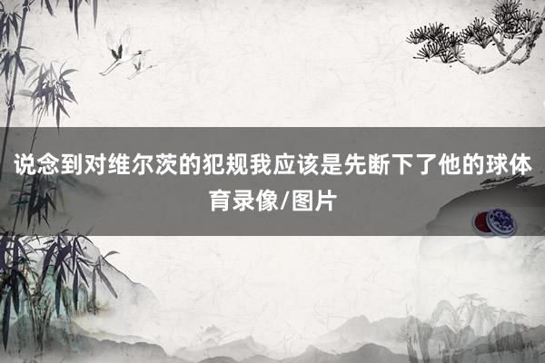 说念到对维尔茨的犯规我应该是先断下了他的球体育录像/图片