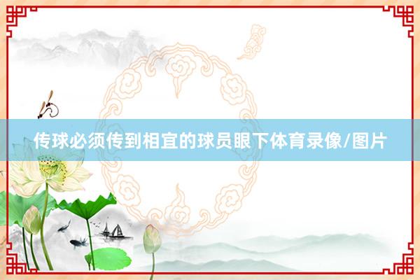 传球必须传到相宜的球员眼下体育录像/图片