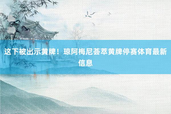 这下被出示黄牌！琼阿梅尼荟萃黄牌停赛体育最新信息