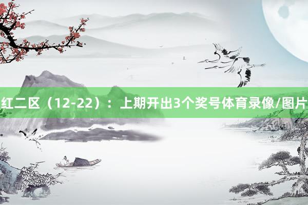 红二区（12-22）：上期开出3个奖号体育录像/图片