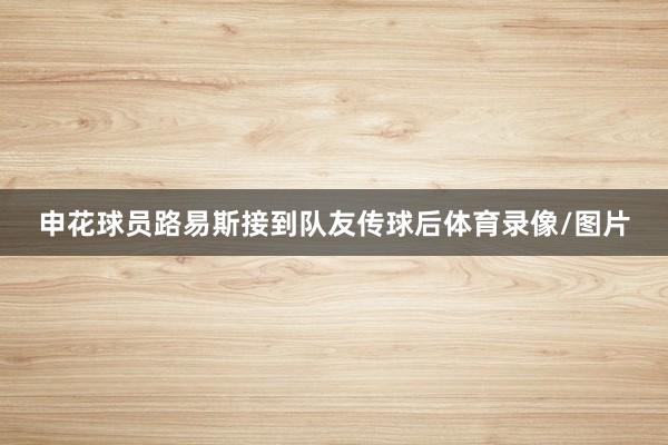 申花球员路易斯接到队友传球后体育录像/图片