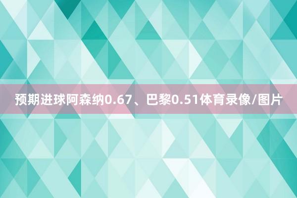 预期进球阿森纳0.67、巴黎0.51体育录像/图片