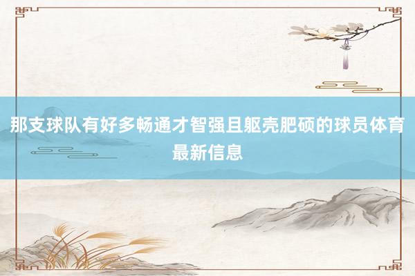 那支球队有好多畅通才智强且躯壳肥硕的球员体育最新信息