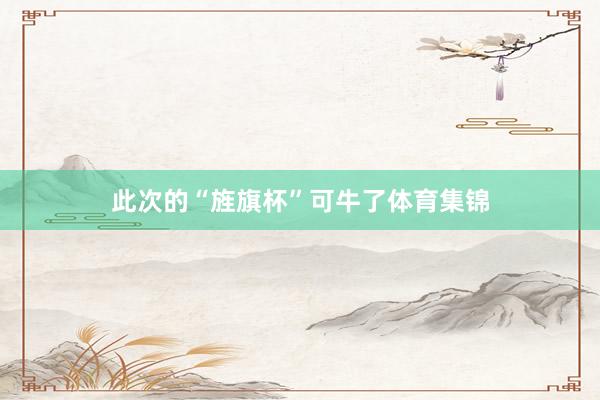 此次的“旌旗杯”可牛了体育集锦