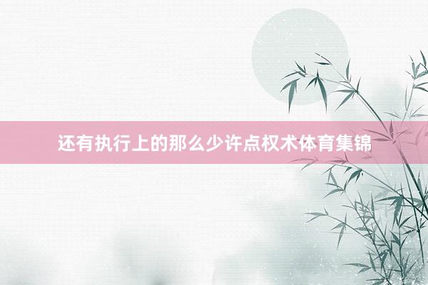 还有执行上的那么少许点权术体育集锦