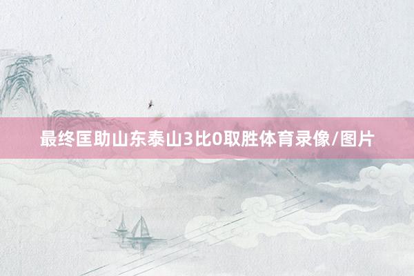 最终匡助山东泰山3比0取胜体育录像/图片