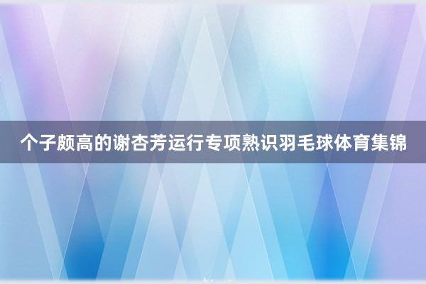 个子颇高的谢杏芳运行专项熟识羽毛球体育集锦