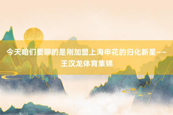 今天咱们要聊的是刚加盟上海申花的归化新星——王汉龙体育集锦