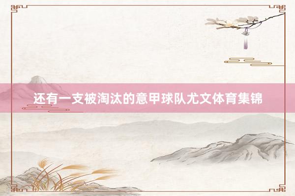 还有一支被淘汰的意甲球队尤文体育集锦